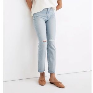 High Waist Crop Slim Boyfriend Jeans